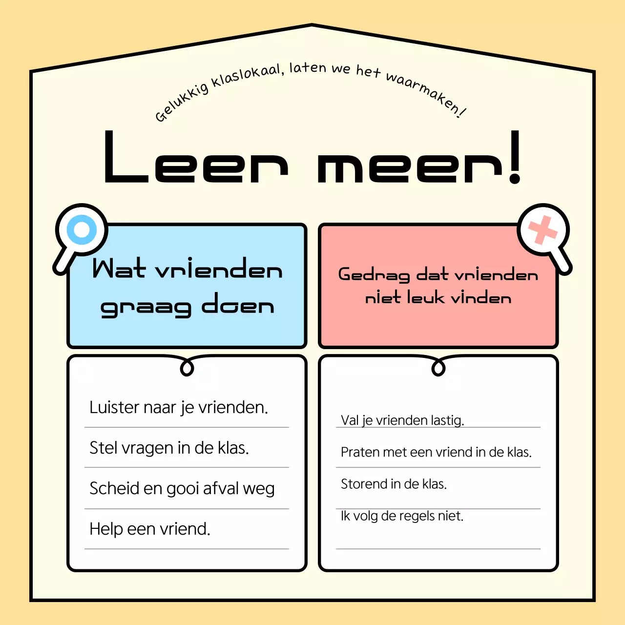 Abstracte gids voor regels in de klas