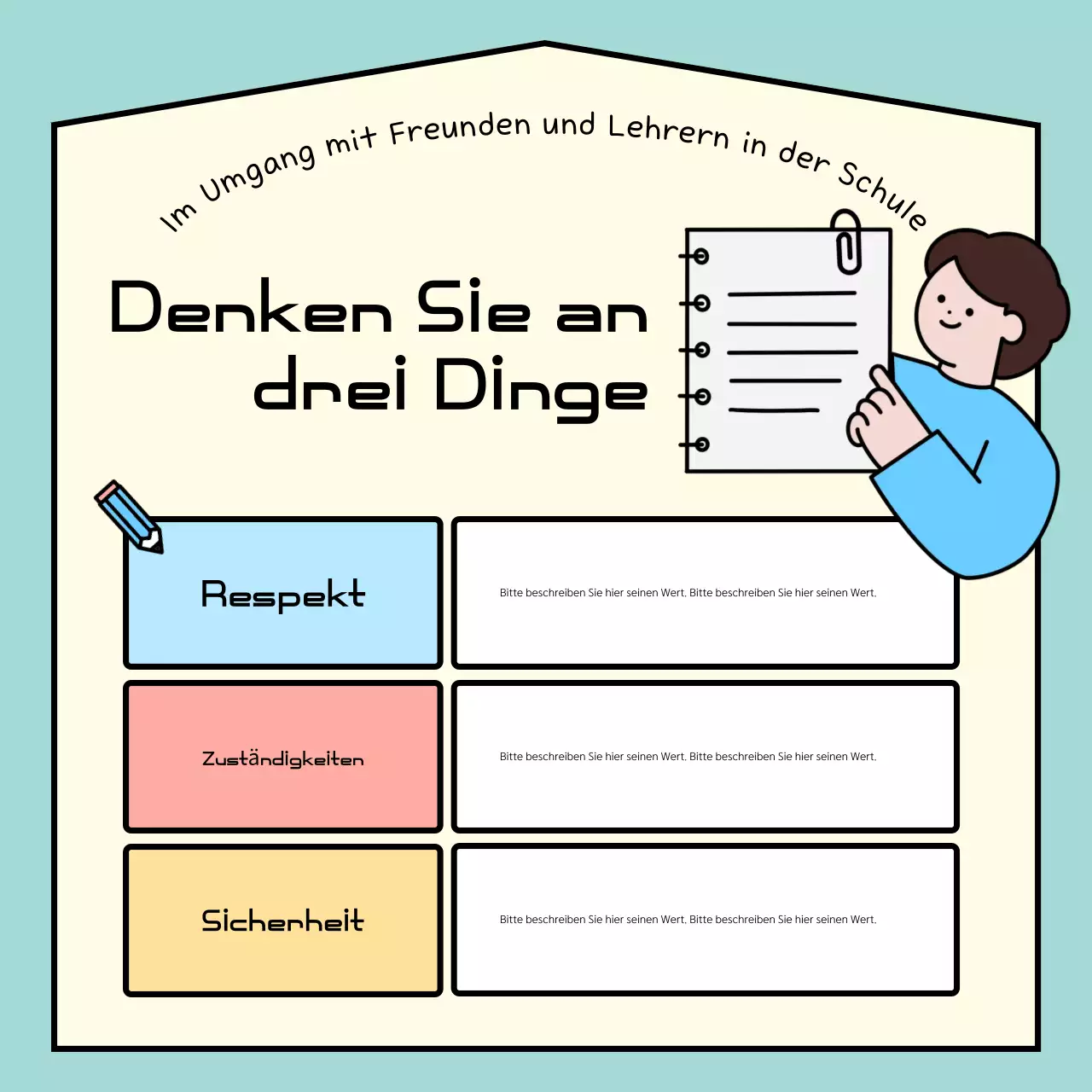 Abstrakter Leitfaden für Regeln im Klassenzimmer