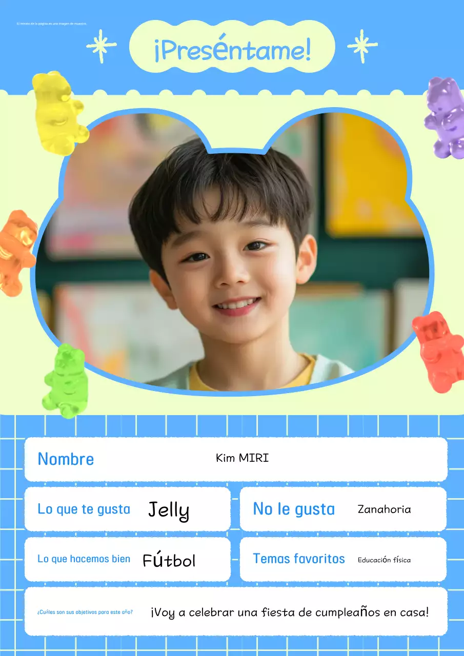 Presentación del bebé azul