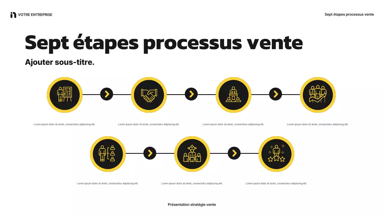 présentation de vente moderne jaune