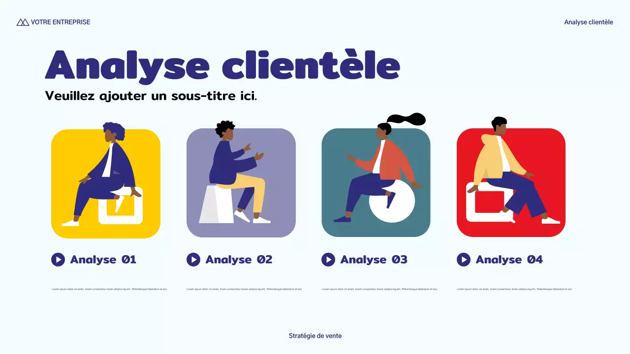 présentation de vente moderne en bleu