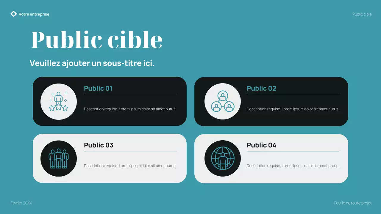 présentation d'un plan d'affaires moderne en sarcelle