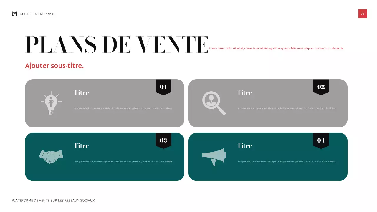 présentation de vente moderne et noire