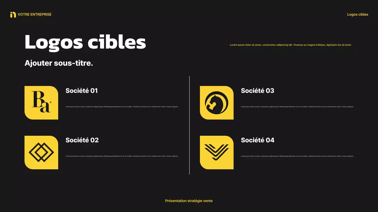 présentation de vente moderne jaune