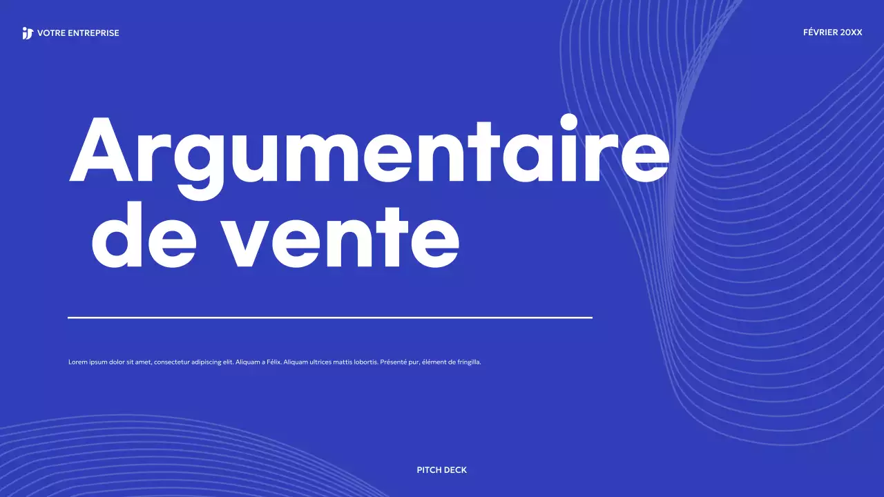 l'argumentaire de vente moderne bleu