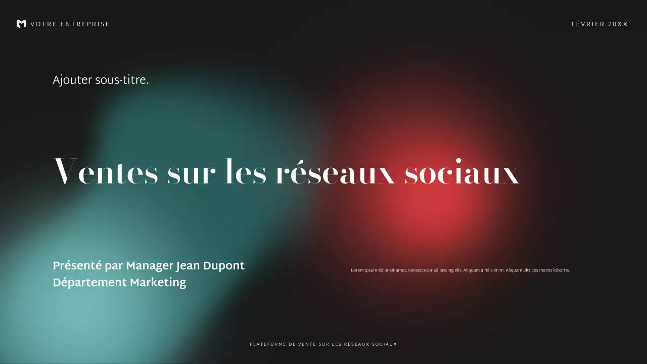 présentation de vente moderne et noire