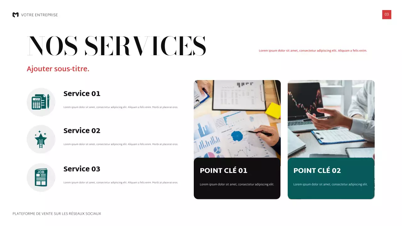 présentation de vente moderne et noire