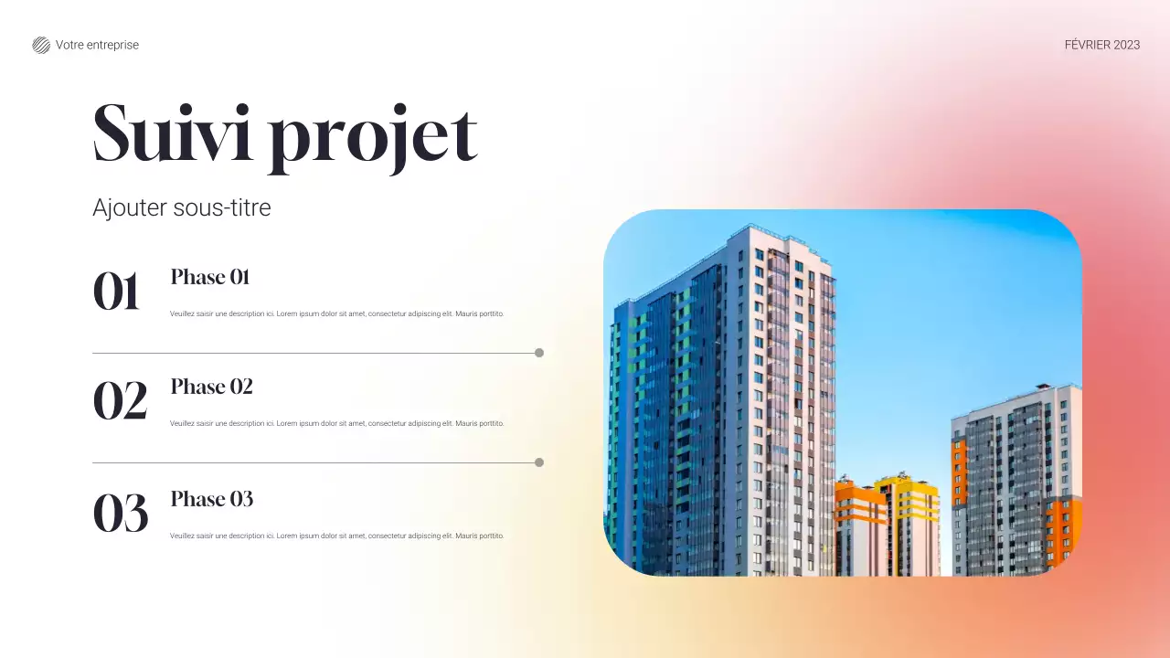 document de plan de projet moderne gris