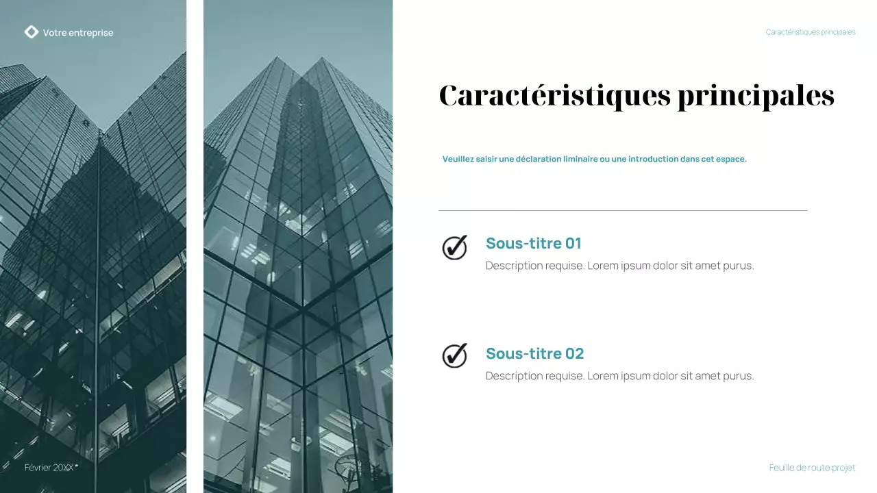 présentation d'un plan d'affaires moderne en sarcelle