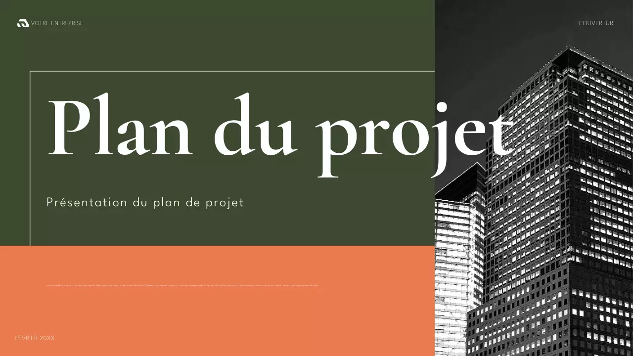 document de planification du projet vert moderne