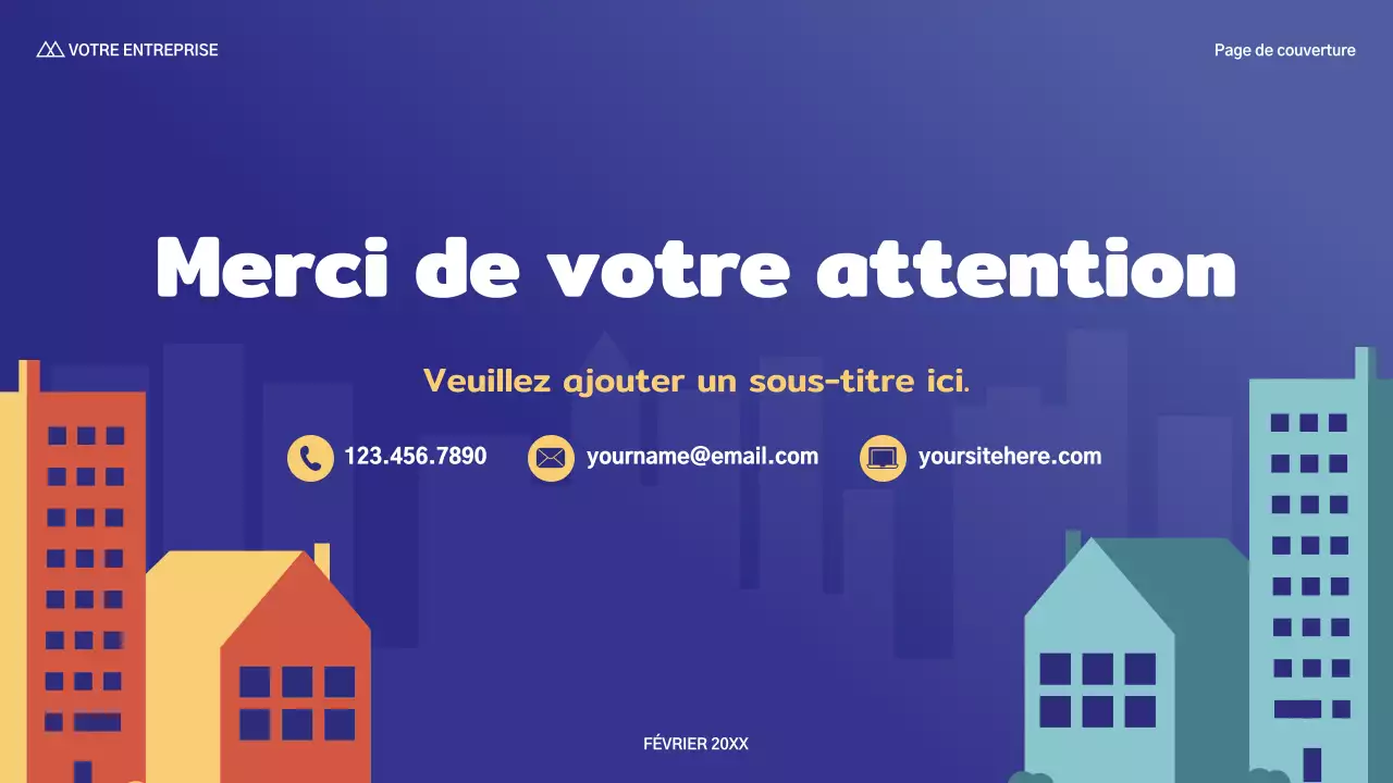 présentation de vente moderne en bleu