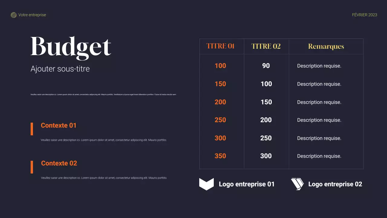 document de plan de projet moderne gris