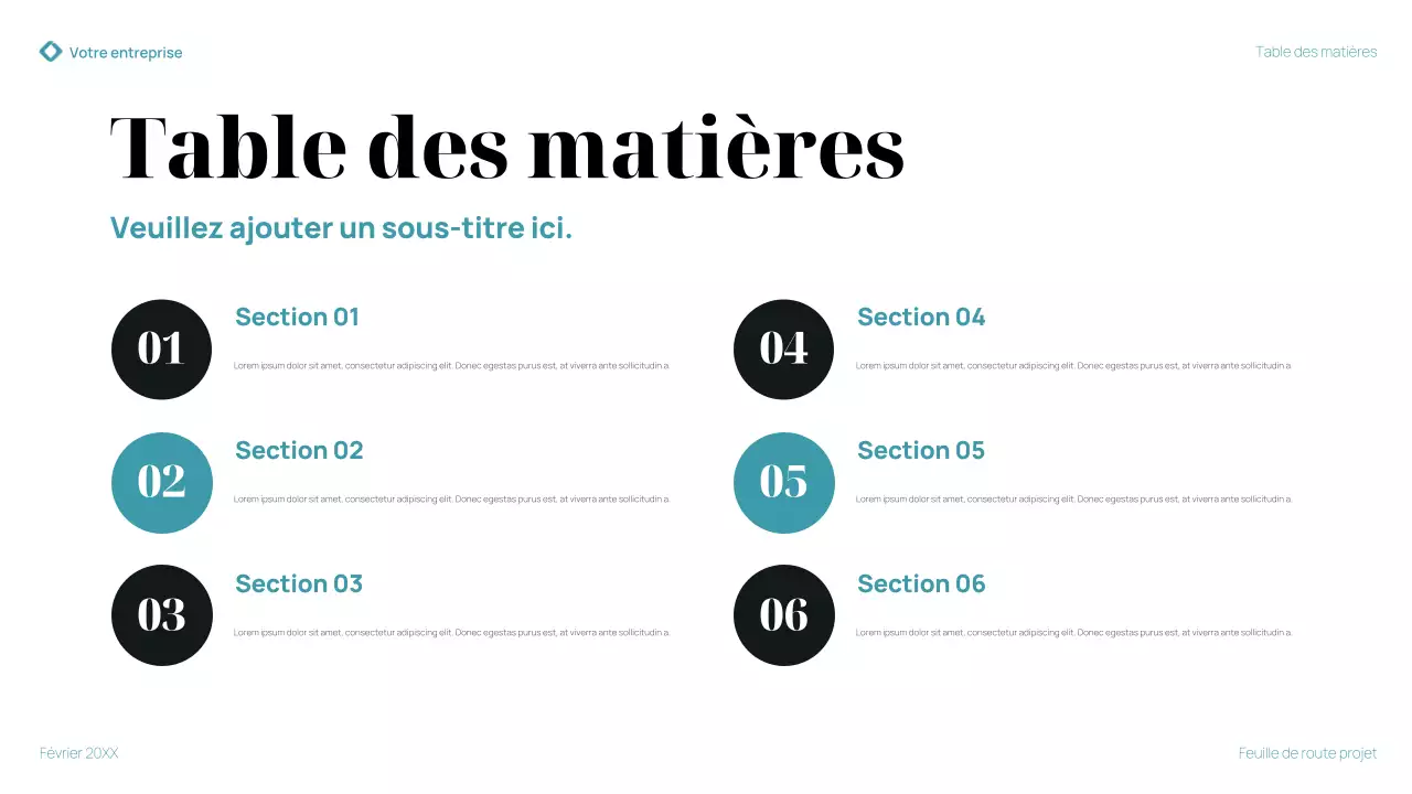 présentation d'un plan d'affaires moderne en sarcelle