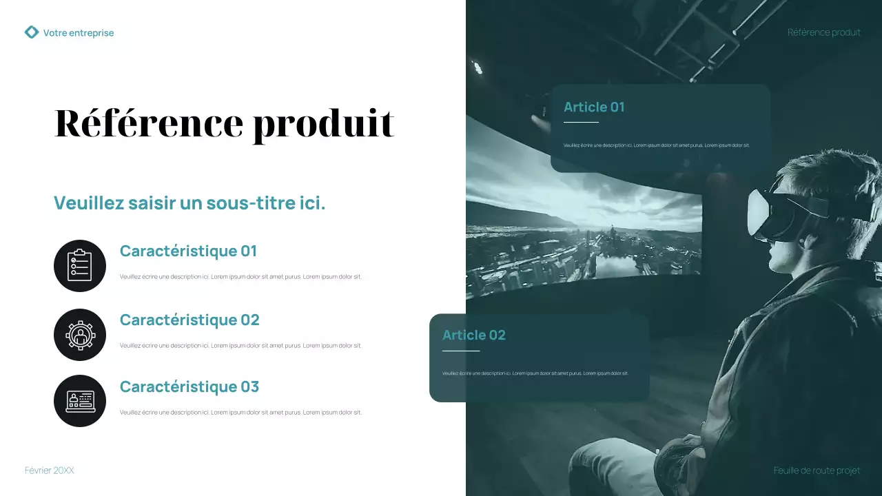 présentation d'un plan d'affaires moderne en sarcelle