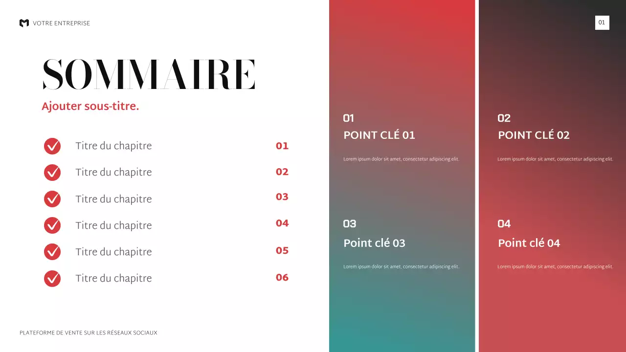 présentation de vente moderne et noire