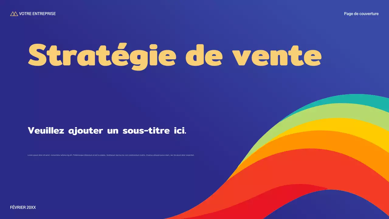 présentation de vente moderne en bleu