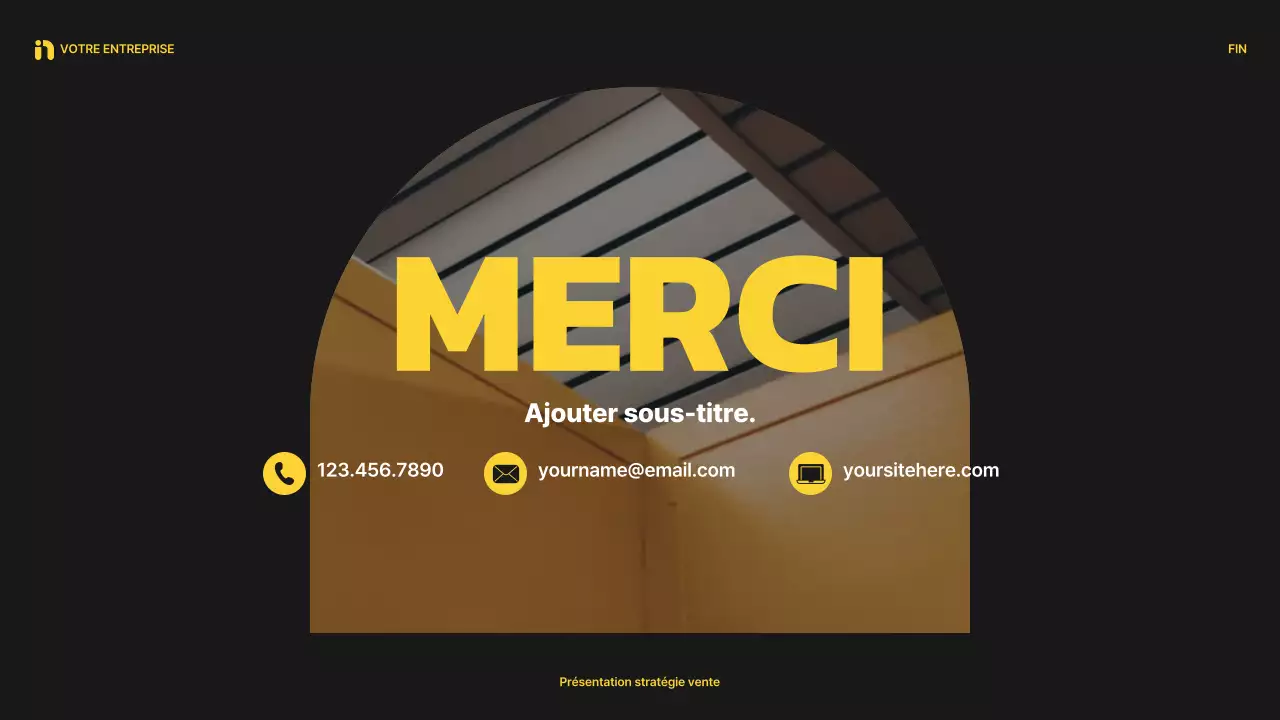 présentation de vente moderne jaune