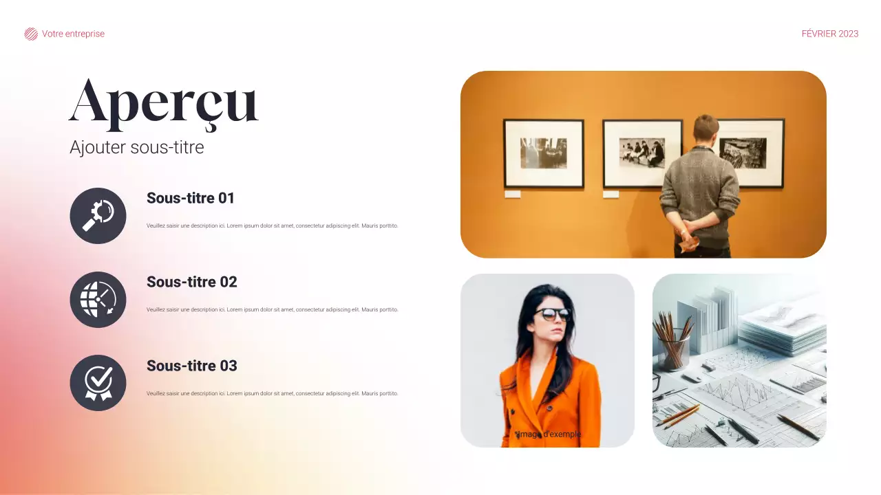 document de plan de projet moderne gris