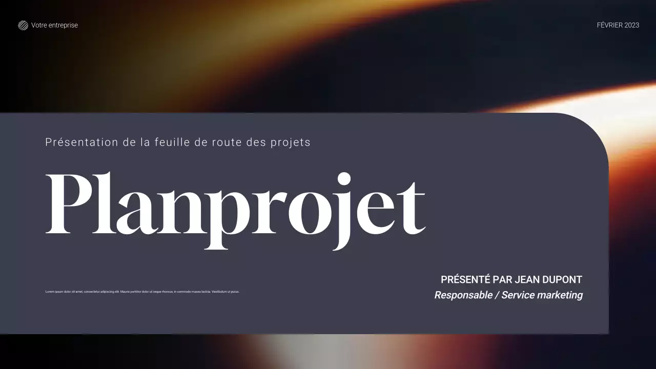 document de plan de projet moderne gris