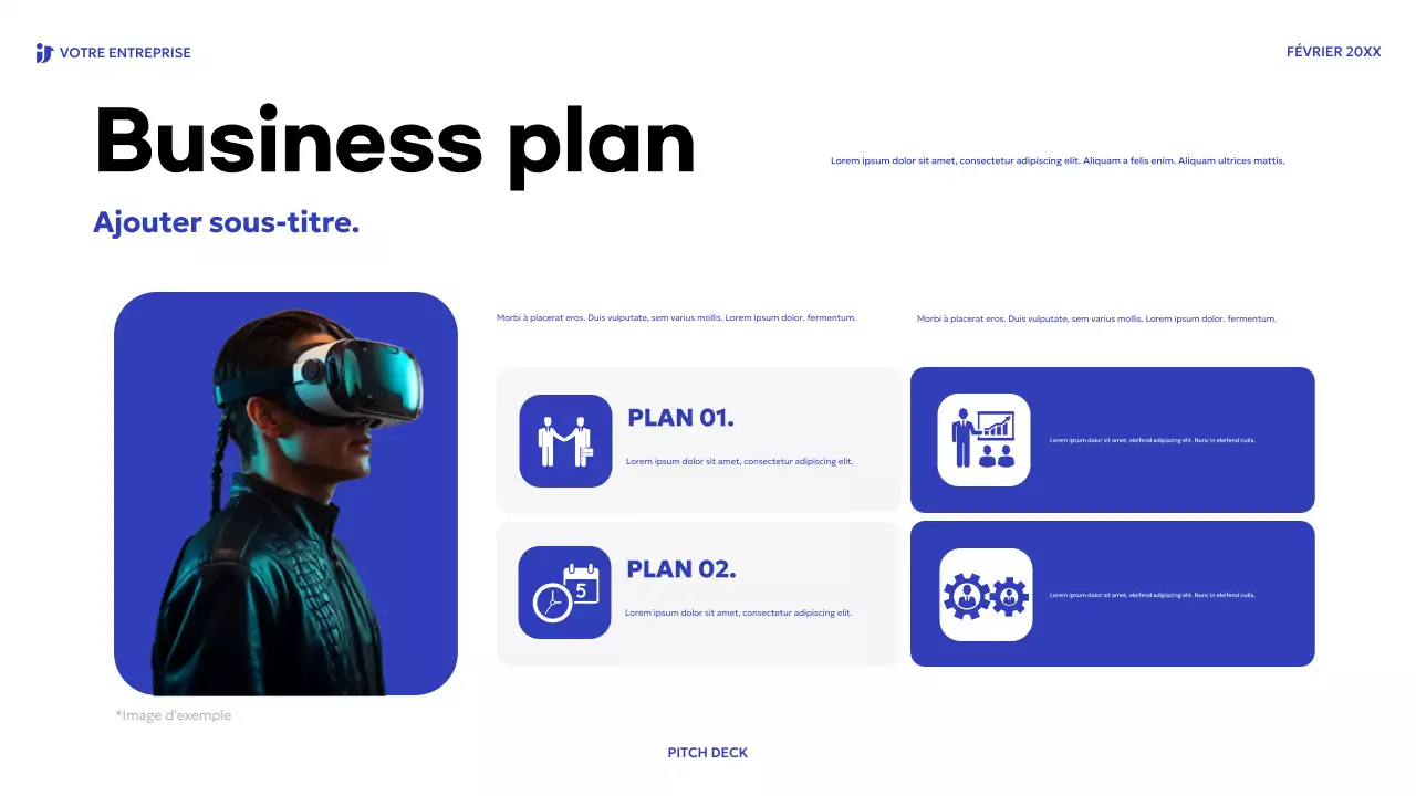 l'argumentaire de vente moderne bleu