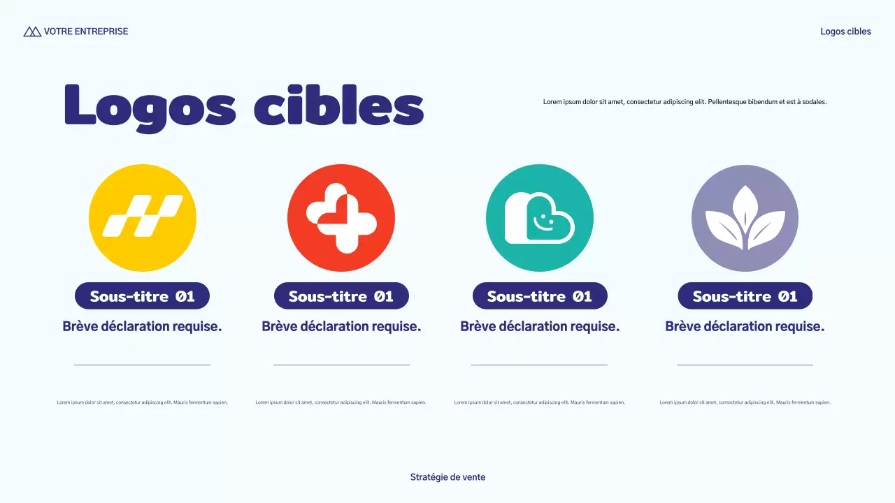 présentation de vente moderne en bleu