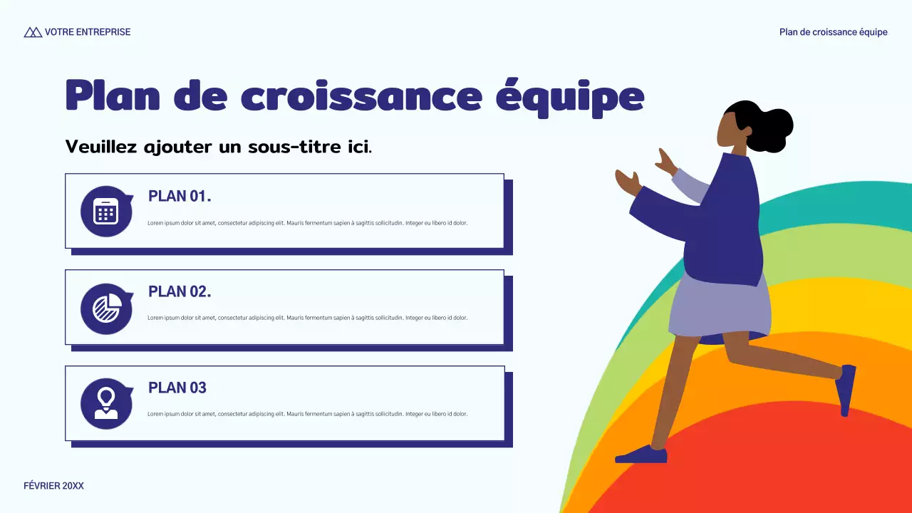 présentation de vente moderne en bleu