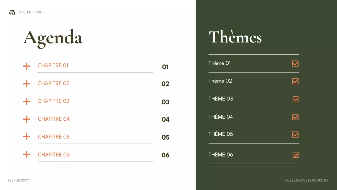 document de planification du projet vert moderne