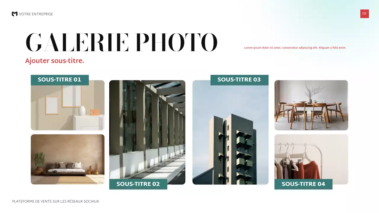 présentation de vente moderne et noire