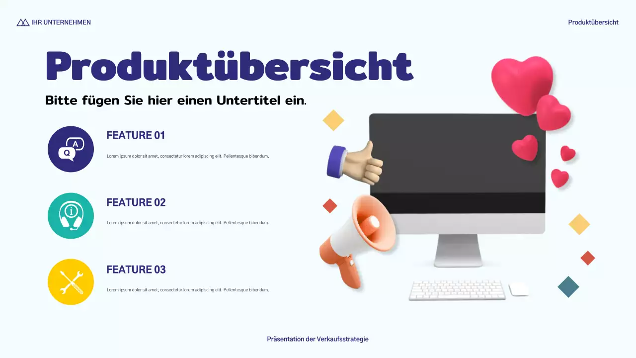 blaue moderne Verkaufspräsentation