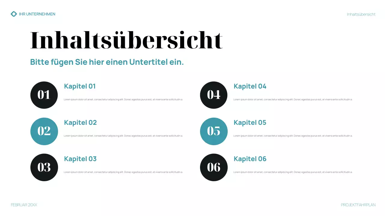 teal modern business plan presentation