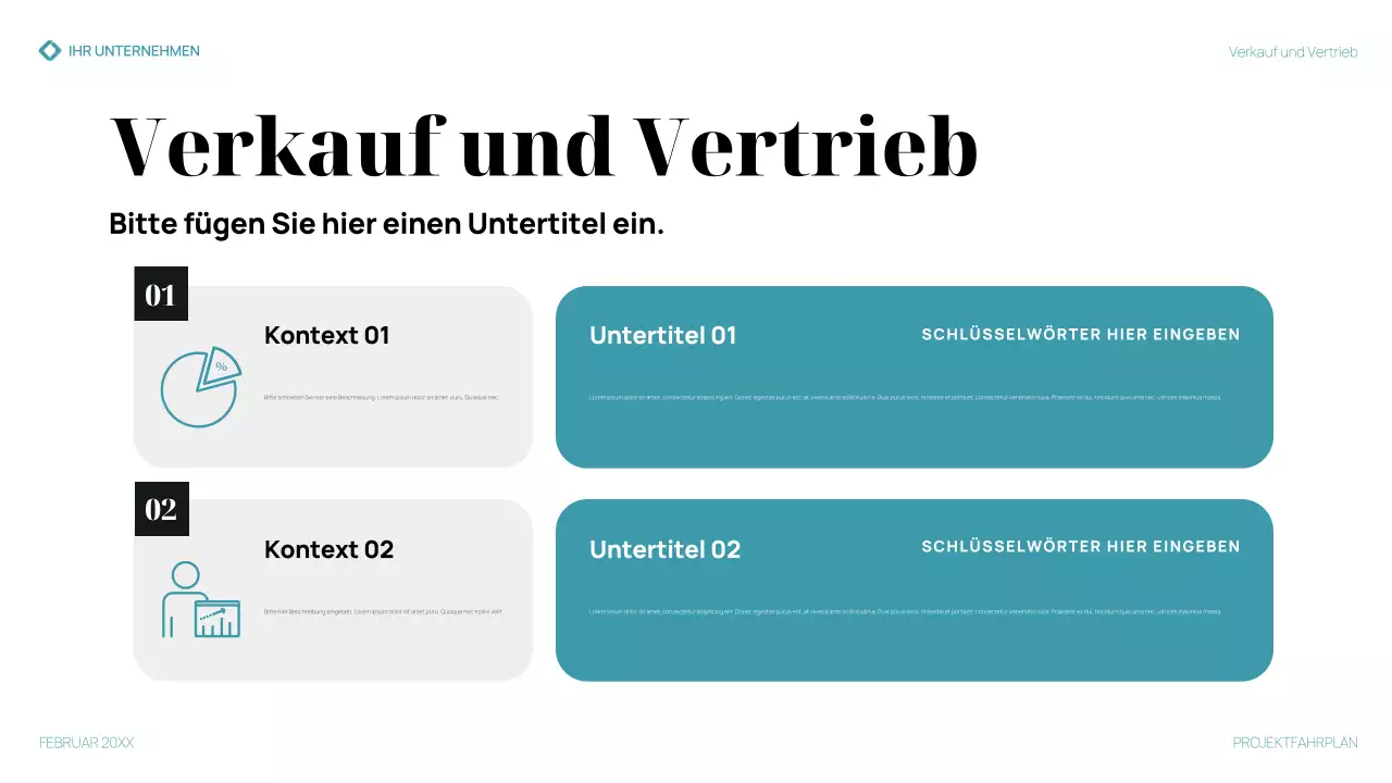 teal modern business plan presentation