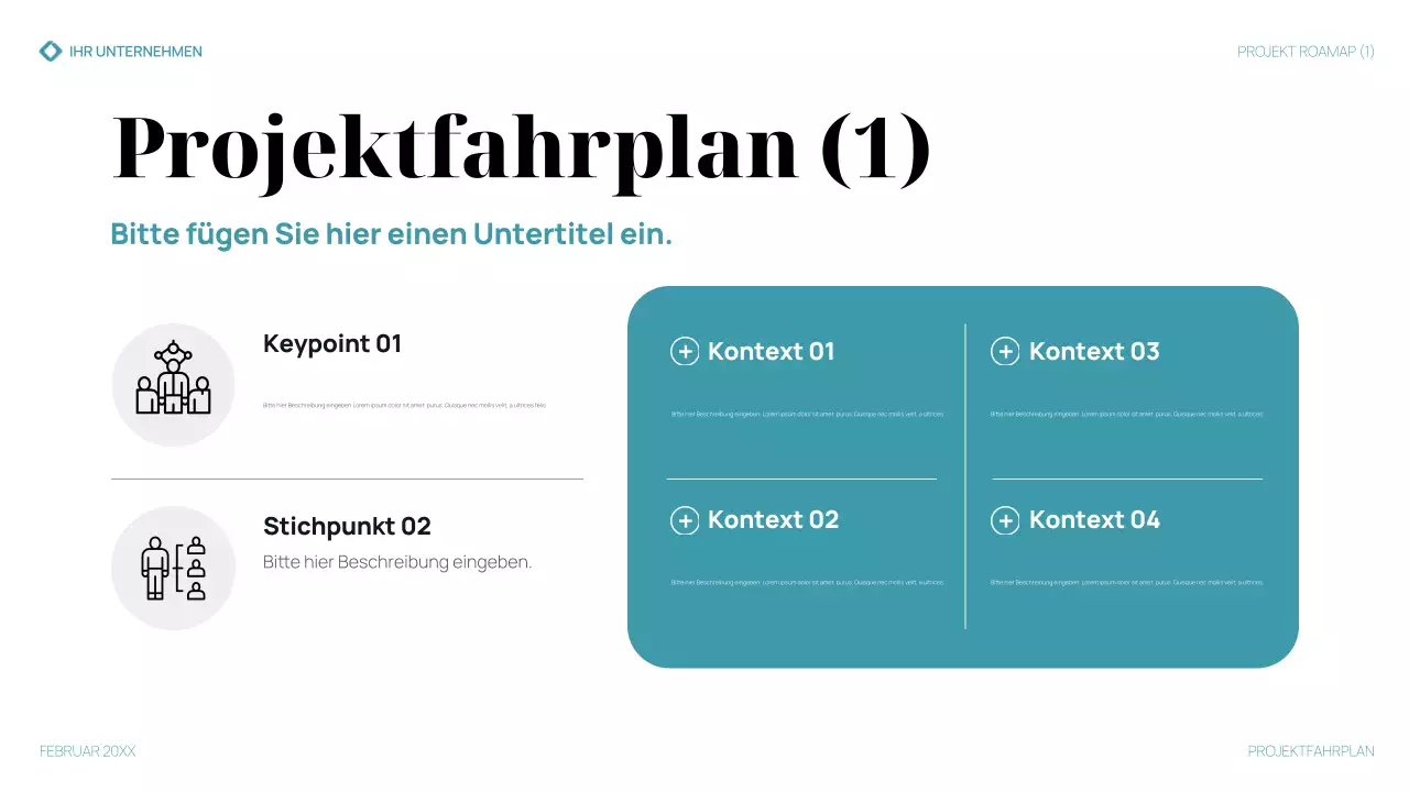 teal modern business plan presentation