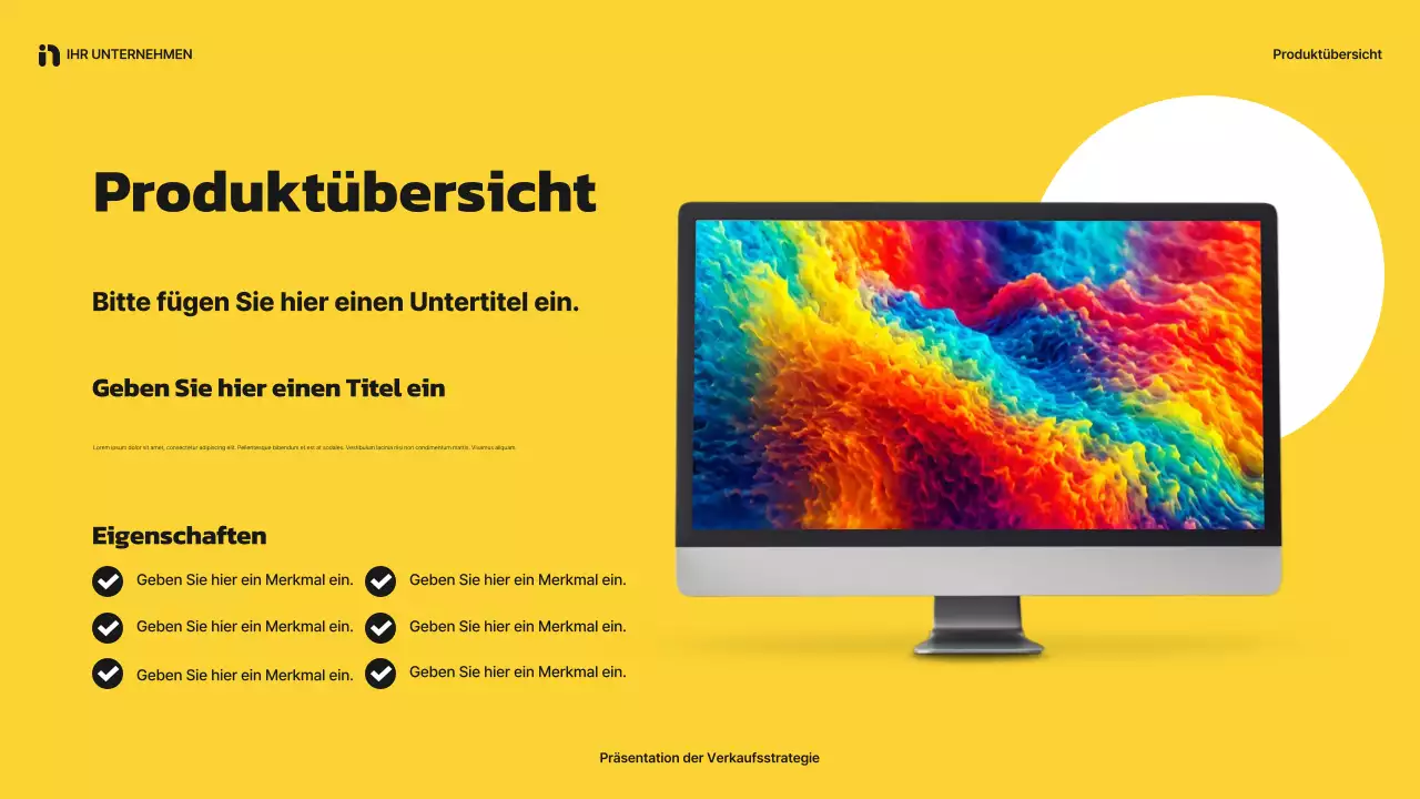 gelbe moderne Verkaufspräsentation