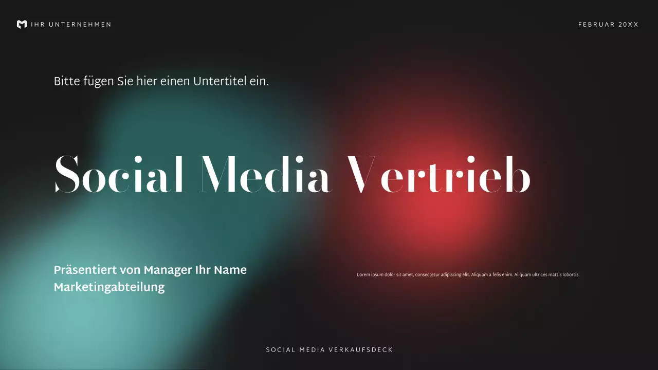 schwarz moderne Verkaufspräsentation