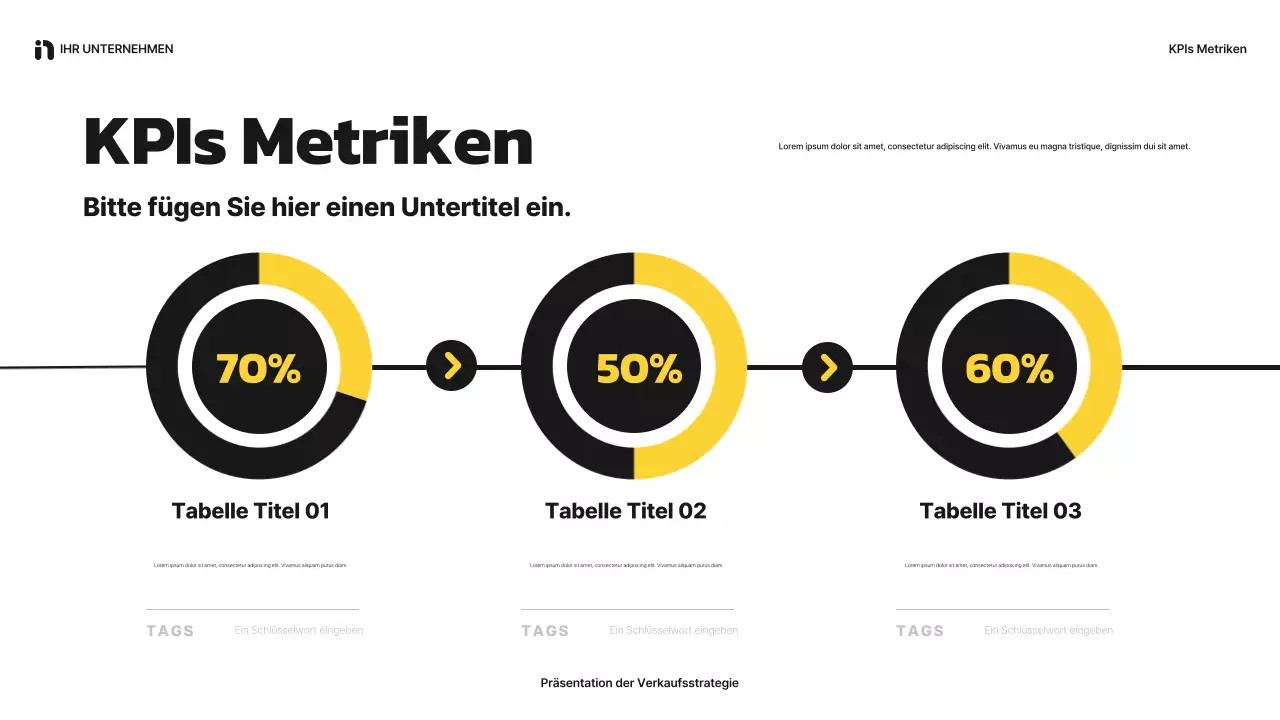 gelbe moderne Verkaufspräsentation
