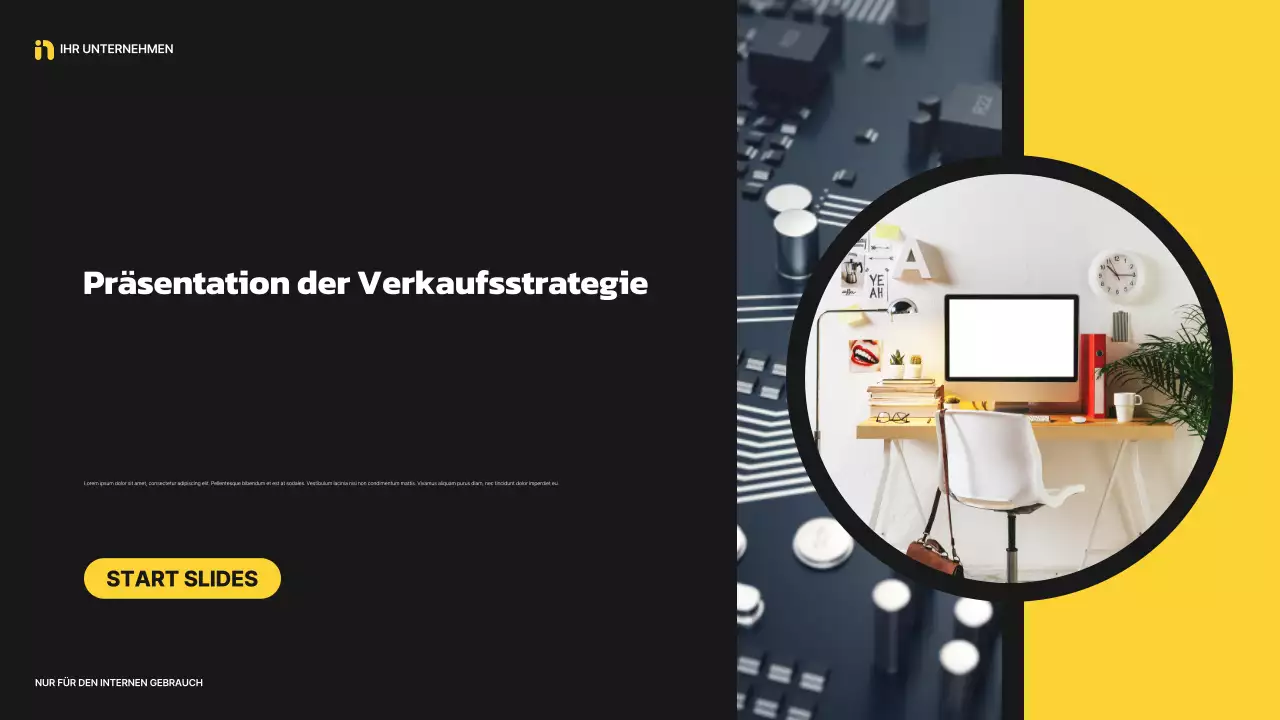 gelbe moderne Verkaufspräsentation