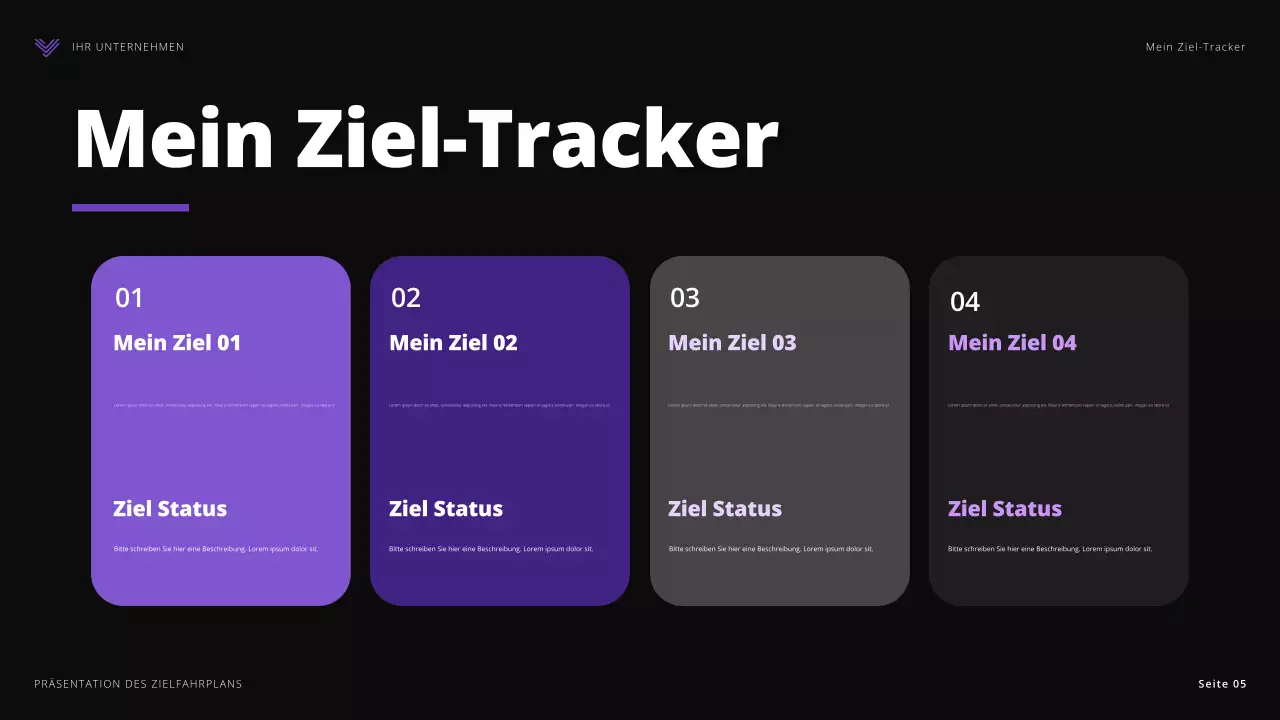 lila moderne Ziele Präsentation