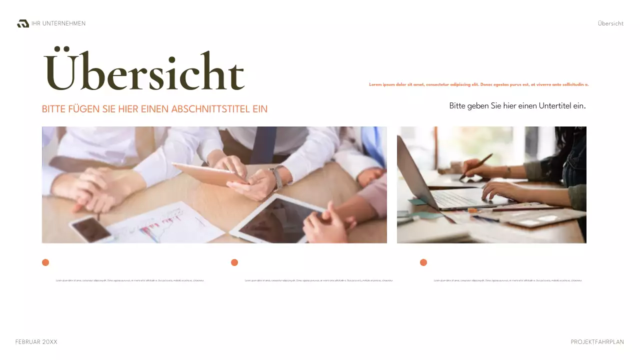 grünes modernes Projektplanungsdokument