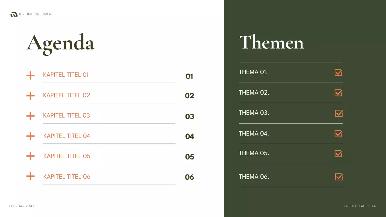 grünes modernes Projektplanungsdokument
