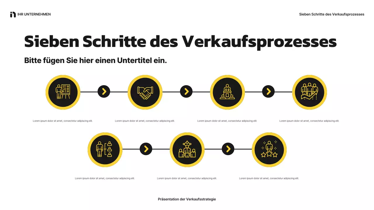 gelbe moderne Verkaufspräsentation