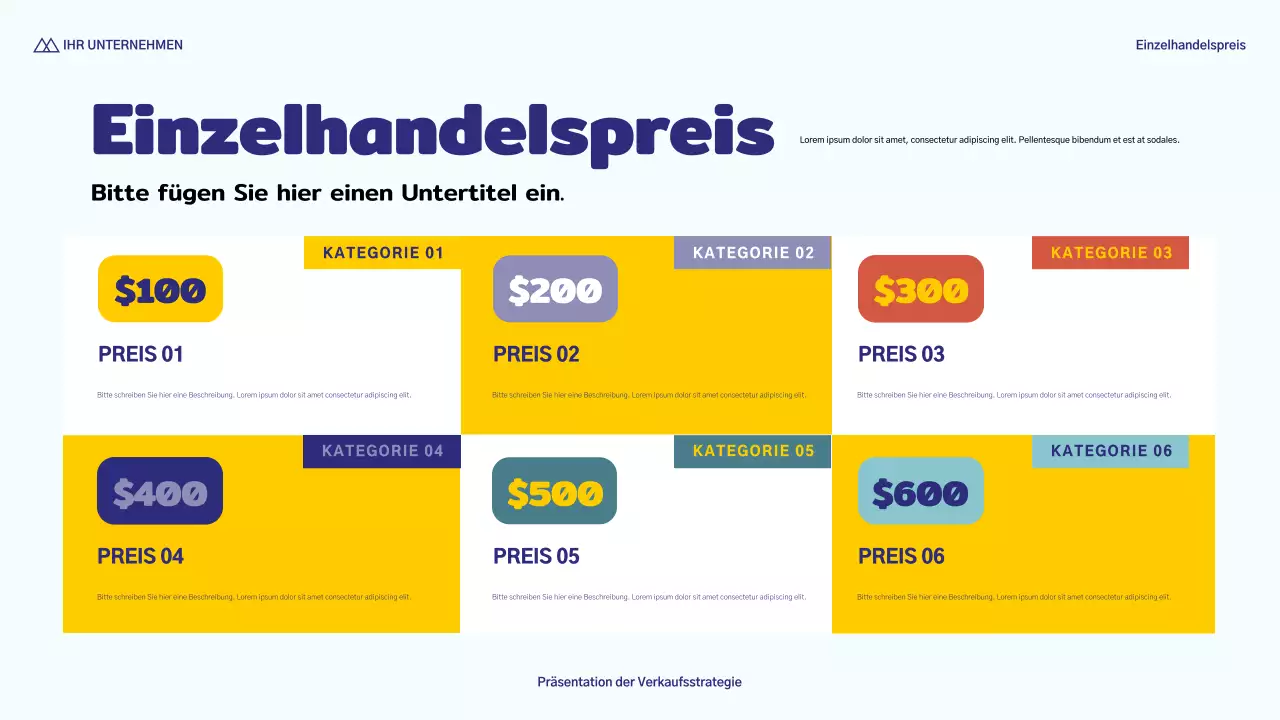 blaue moderne Verkaufspräsentation