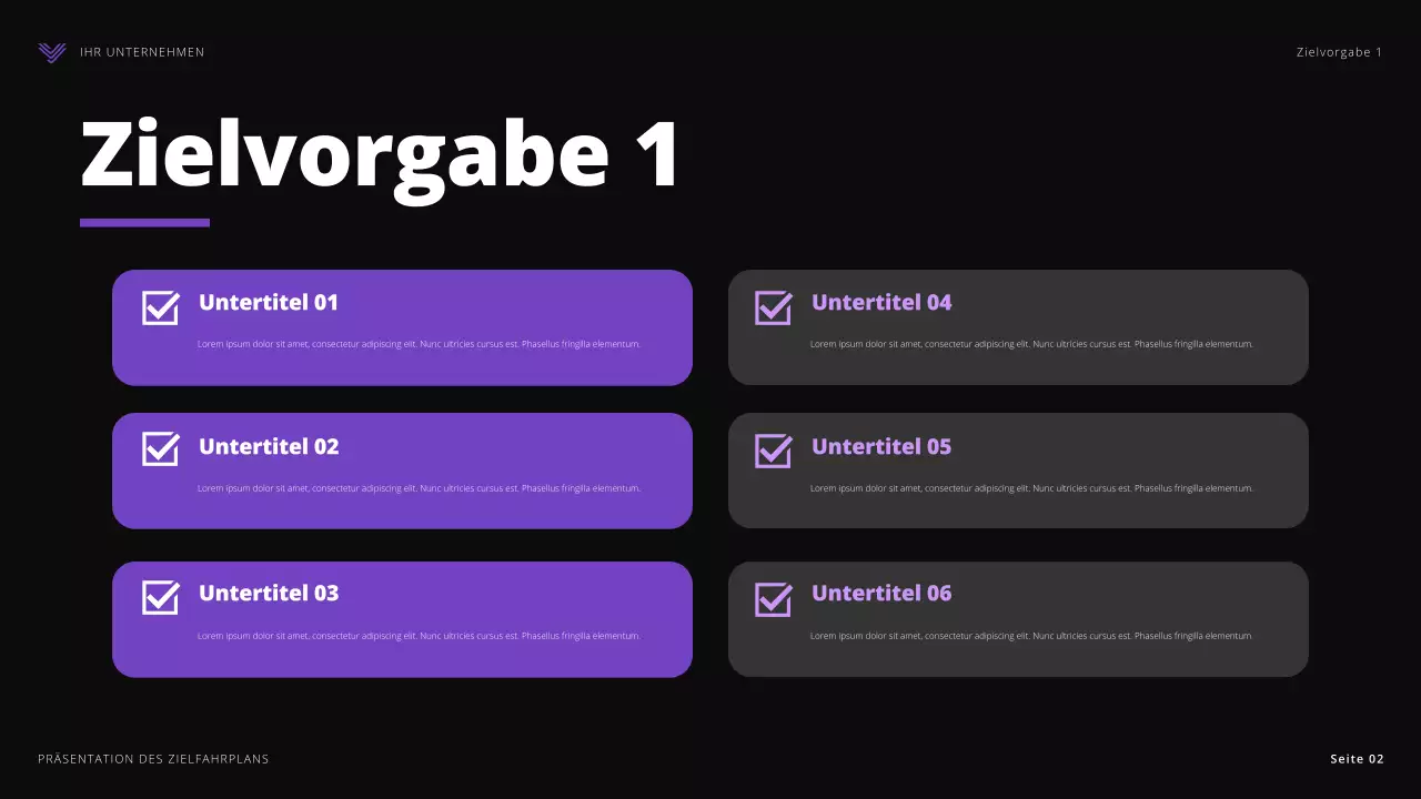 lila moderne Ziele Präsentation