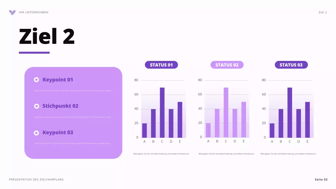 lila moderne Ziele Präsentation