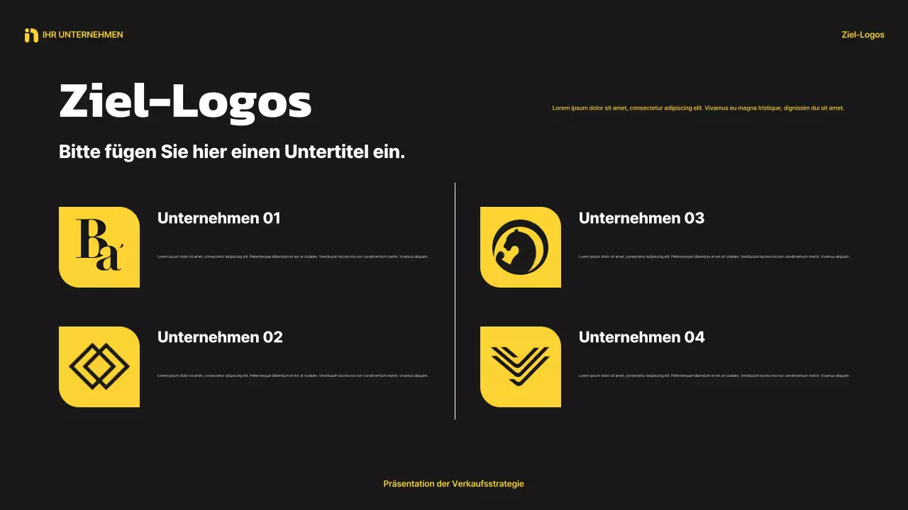 gelbe moderne Verkaufspräsentation