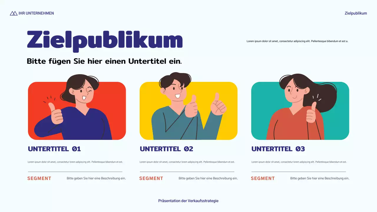 blaue moderne Verkaufspräsentation