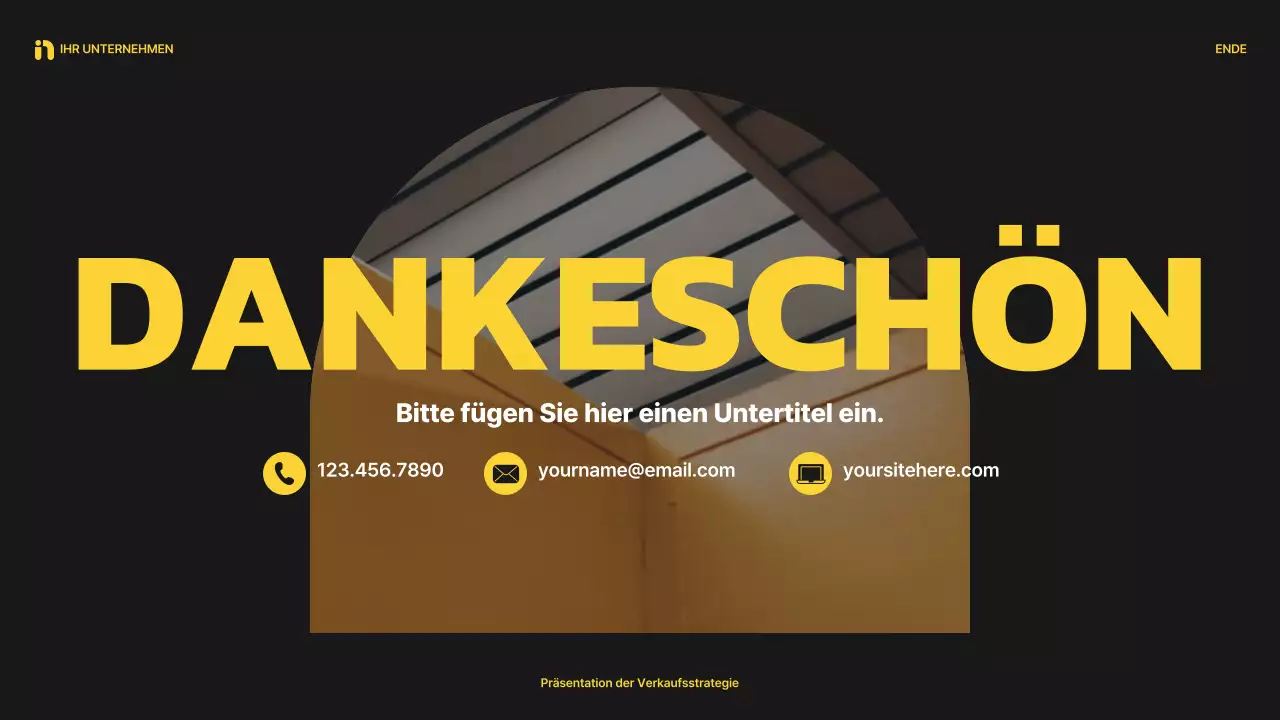 gelbe moderne Verkaufspräsentation