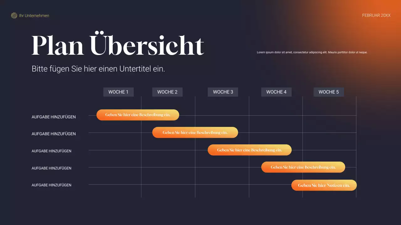 graues modernes Projektplan-Dokument