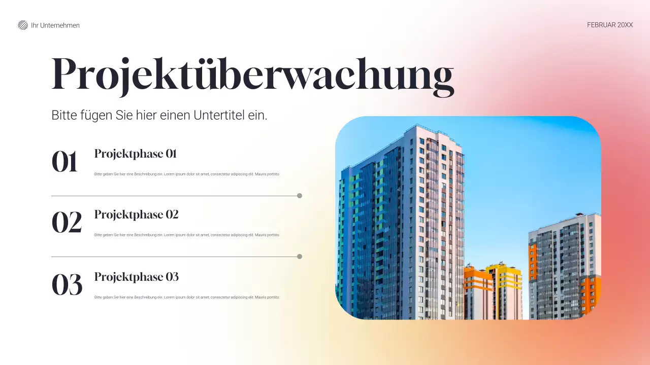 graues modernes Projektplan-Dokument