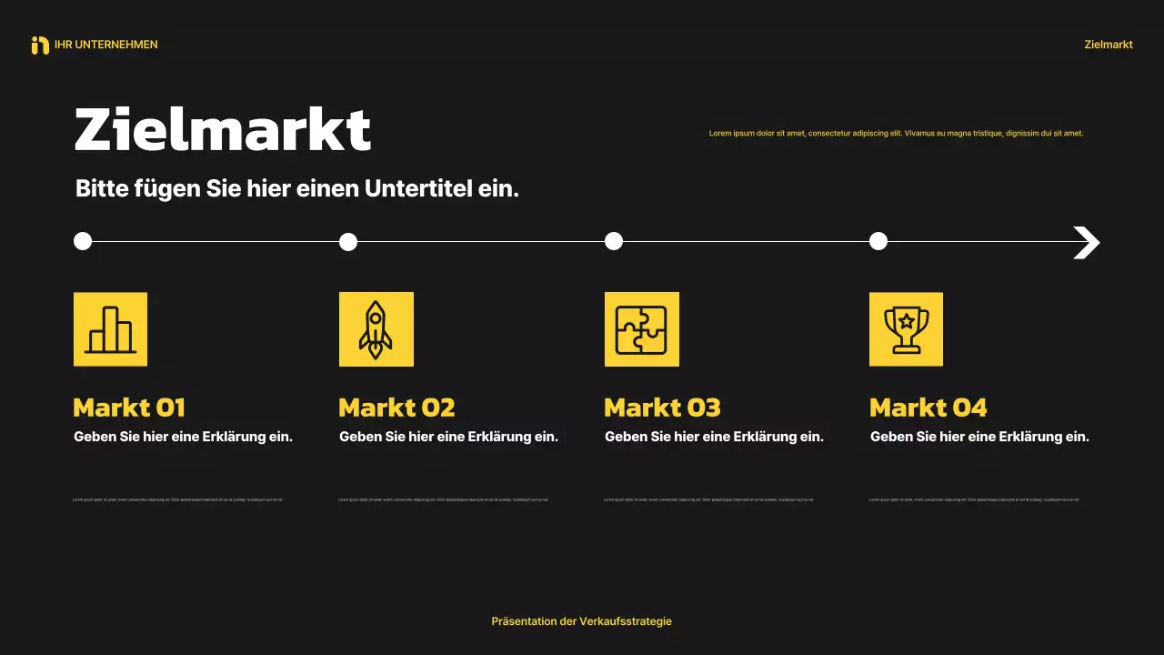 gelbe moderne Verkaufspräsentation