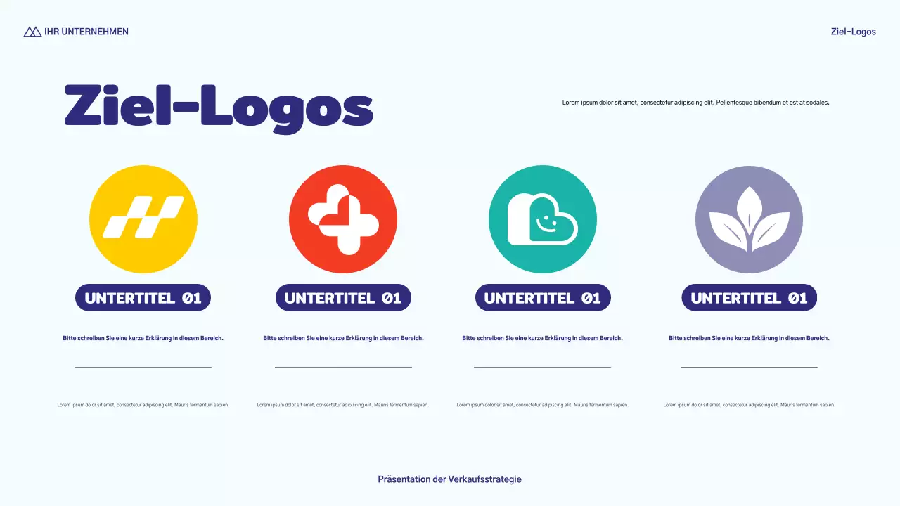 blaue moderne Verkaufspräsentation